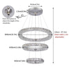 3-sided Crystal Chandelier LED Ceiling Light Height Adjustable Pendant Lamp 58W