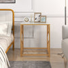 Square Side Table Modern Sofa End Table Desk Nightstand Tempered Glass Tabletop