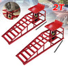 2 Ton Hydraulic Vehicle Car Ramp Jack Lift Adjustable Garage Workshop Red x 2 UK