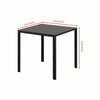 Small Space Dining Set 5Pcs Square Black Glass Dining Table+ 4 Dining Chairs Set
