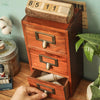 Vintage Desktop Small Wooden Chest of Drawers Storage Unit Cabinet Organiser Box