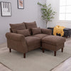 2 Seater faux leather/Linen Fabric Love Seat Sofa Armchair with Footstool Couch