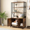 Indoor Tall Pet House Corner Shelf Cat Litter Box Enclosure-Coffee