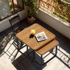 Set of 2 Nesting Coffee Table Wood Grain Top Industrial End Table Center Table