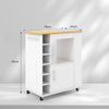 Kitchen Island Rolling Storage Cabinet Trolley Cart Shelves Cupboard Towel Rack