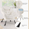 Home Office Accent Sofa Chair Leisure Lounge Armchair with Stool-Beige