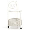 Modern Sofa Side Table Tempered Glass Table Coffee Table on Lockable Wheels
