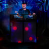 DJ Disco Booth Stand Mixer Shelf Foldable Portable Screen Black & White Lycra