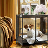 Large Pet Dog Crate See Through Glass Kennel Cage Strong Aluminum Frame Lockable