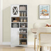 Large Floor Storage Cabinet w/ Acrylic Doors & 3 Cubes-White