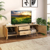 Boho Entertainment Center Media Console Table-Natural