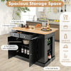 Kitchen Island Storage Cabinet Kitchen Island Table w/Drop Leaf Countertop Black
