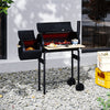 Charcoal BBQ Grill with Smoker Offset Steel Barrel Drum Outdoor Garden Camping