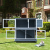 DELUXE DOUBLE DECKER RABBIT GUINEA HUTCH HUTCHES WITH LEGS 2 TIER BB-41-FG-GREY