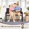 Metal Frame Outdoor Chair with Backrest & Armrests-Gray