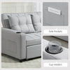 2 Seater Pull Out Sofa Bed with Pockets for Living Room Light Grey