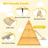 Kids 3-in-1 Foldable Wooden Climbing Toys w/Adjustable Swing Natural