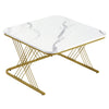 Coffee Tables Set Nest of Table Side Table with Metal Frame & Marble Pattern Top