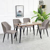 2x Grey Faux Leather PU Dining Chairs Kitchen Dining Room Chairs Metal Legs