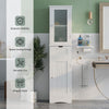 Bathroom Tall Cabinet Slim Freestanding Storage Organizer Cupboard 2 Doors