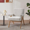 Wooden Frame Accent Armchair Corduroy/Linen Upholstered Padded Single Sofa Chair