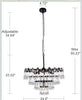 Modern Black Crystal Chandelier 24'' Round 4-Tier Crystal Lighting Fixture