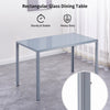 4x Grey Faux Leather Dining Chairs & Grey Tempered Glass Dining Table Dining Set