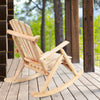 Outdoor Rocker Chair Home Garden Solid Wood Rocking Chair Patio Armchair Natural