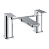 Bathroom Bath Filler Mixer Tap Modern Square Twin Lever Bath Mixer Tap Chrome