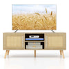 Boho TV Stand for TVs up to 55” PE Rattan Media Console Table