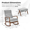 Modern Rocking Chair Upholstered Fabric Rocker Glider Chair with Ottoman