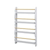 4 Tier Wall Mounted Children Bookcase Display Bookshelf Storage Unit Rack White