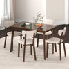 5-Piece Dining Table Set for 4 Farmhouse Wooden Table & 4 Chairs-Brown