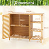 Freestanding Storage Unit 2-Door Storage Organizer with Shelves-Natural