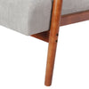 Modern Grey 2 Seater Sofa Armchair Small Loveseat Couch Settee Walnut Wood Frame