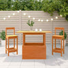 Gecheer Garden Table Dining Table Patio Bistro Tables Wax Brown 100x50x75 B6Z6