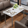 XL Rectangle Kitchen Dining Table Marble Top Heavy Aluminum Frame for 4-6 People