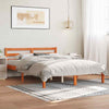 Bed Frame Wax Brown 135x190 Double Solid Wood Pine D8W8