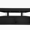 COFFEE TABLE BLACK HIGH GLOSS TEA TABLE WITH RGB LED, 2 DRAWERS & STORAGE SPACE