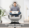 Ergonomic Gaming Chair with Footrest Fabric Lumbar Support 360 Swivel Seat Ivory