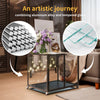 Large Pet Dog Crate See Through Glass Kennel Cage Strong Aluminum Frame Lockable