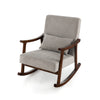 Costway Nursery Upholstered Rocking Accent Chair Indoor Rocker Armchair