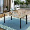 Outdoor Patio Dining Table for 6 Person Rectangular w/ Umbrella Hole Heavy Duty