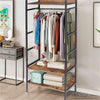 Large 3-Tier Metal Clothes Rail Hall Open Wardrobe Closet Anti-slip Board Shelf