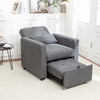 Convertible Sleeper Chair Linen Futon Sofa Bed Small Couch Adjustable Backrest