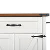 Rolling Kitchen Island Storage Trolley with 2 Drawers & Cupboard Dining White