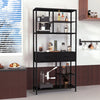 Industrial Bookshelf Bookcase Artwork Display Stand 5-Tier Open Display Etagere