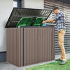 Outdoor Trash Can Storage Shed w/Galvanized Steel Frame-Grey