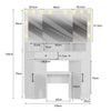 Corner Dressing Table LED Mirrors&Doors&Drawers Storage Makeup Desk Stool White