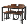 Dining Table and 2 Chairs with Bench,Breakfast Dining Table and Chairs Set 4pcs